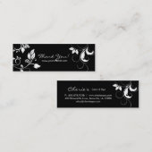 Black White Floral Swirls visitekaartje bladwijzer (Voorkant / Achterkant)