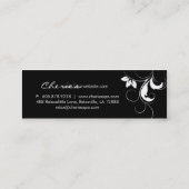 Black White Floral Swirls visitekaartje bladwijzer (Achterkant)