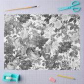 Black White  Floral Tissuepapier (Craft)