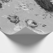 Black White  Floral Toile Fabric No.5 Cadeaupapier (Hoek)