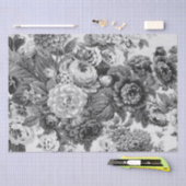 Black & White  Floral Toile No.3A Tissuepapier (Craft)