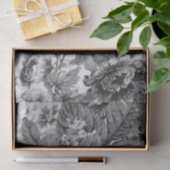 Black & White  Floral Toile No.3A Tissuepapier (Geschenk)