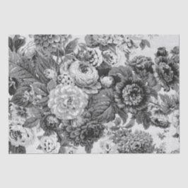 Black & White  Floral Toile No.3A Tissuepapier