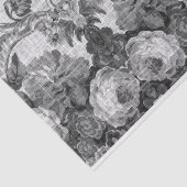 Black White  Floral Toile No.5 Tissuepapier (Detail)