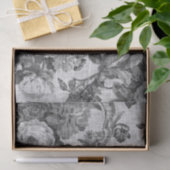 Black White  Floral Toile No.5 Tissuepapier (Geschenk)
