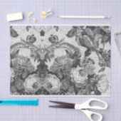 Black White  Floral Toile No.5 Tissuepapier (Craft)
