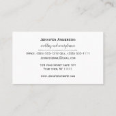 Black White Floral Visitekaartje (Achterkant)