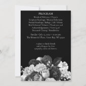 Black & White Flower Funeral Program (geen foto) Kaart (Achterkant)