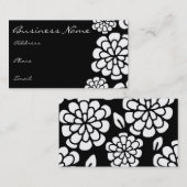 Black & White Flower Visitekaartje (Voorkant / Achterkant)