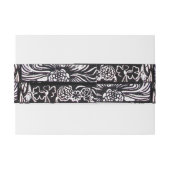 Black White Flowers and Shamrocks Floral Monogram Uitnodigingen Wikkel (Achterkant Voorbeeld)