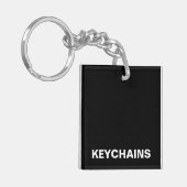 Black White Fonts Sleutelhanger (Voorkant Links)