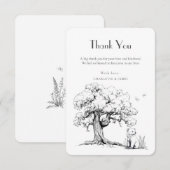 Black & White Forest Beer Baby shower Dank u Bedankkaart (Voorkant / Achterkant)