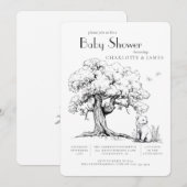 Black & White Forest Beer Baby shower Kaart (Voorkant / Achterkant)