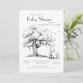 Black & White Forest Beer Baby shower Kaart (Staand voorkant)