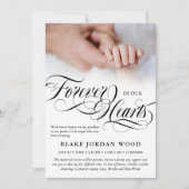 Black White Forever in ons hart Baby Memorial Aankondiging (Voorkant)