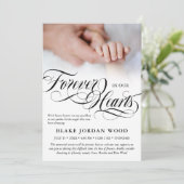Black White Forever in ons hart Baby Memorial Aankondiging (Staand voorkant)