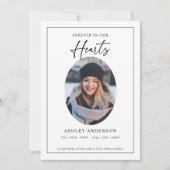  Black White Forever in Our Hearts Funeral Bedankkaart (Voorkant)