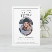  Black White Forever in Our Hearts Funeral Bedankkaart (Staand voorkant)