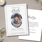 Black White Forever in Our Hearts Funeral Bedankkaart