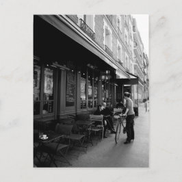 Black & White Foto van Street Cafe in Parijs Briefkaart
