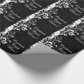 Black White Fountain Swirl Party Cadeaupapier (Hoek)