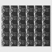 Black White Fountain Swirl Party Cadeaupapier (Vlak)