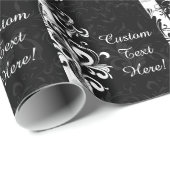 Black White Fountain Swirl Party Cadeaupapier (Rol Hoek)