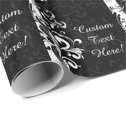 Black White Fountain Swirl Party Cadeaupapier (Rol Hoek)
