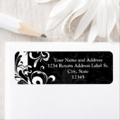 Black White Fountain Swirl Party Etiket (Insitu)