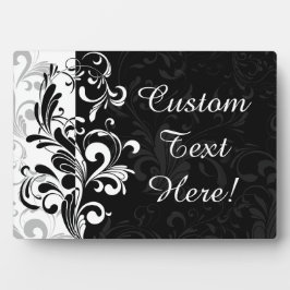 Black White Fountain Swirl Party Fotoplaat