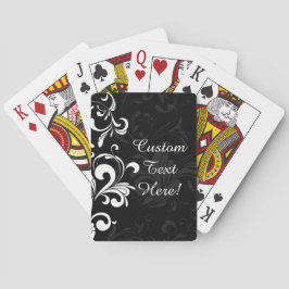 Black White Fountain Swirl Party Pokerkaarten