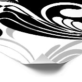 Black White Fountain Swirl Party Poster (Hoek)
