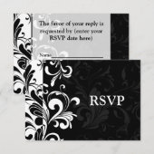 Black White Fountain Swirl Party RSVP Kaartje (Voorkant / Achterkant)