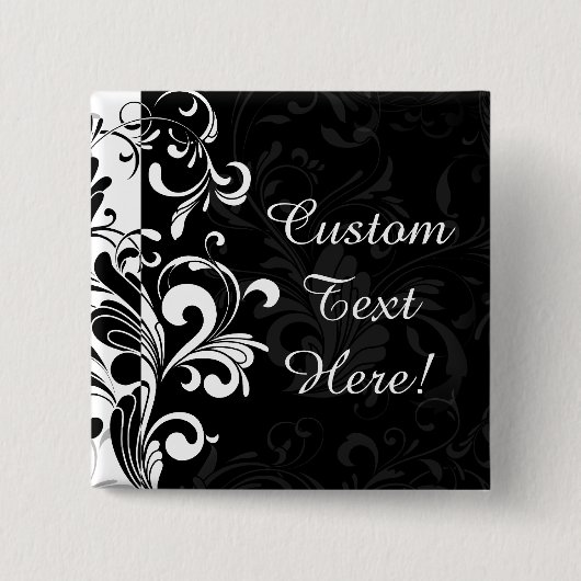 Black White Fountain Swirl Party Vierkante Button 5,1 Cm (Voorkant)