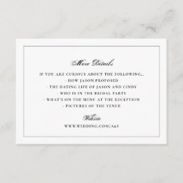 Black White Framed Elegant Monogram Weddenschap Informatiekaartje