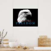 Black White Freedom American Eagle Poster (Keuken)