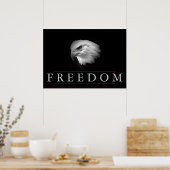 Black White Freedom Fearless Eagle Poster (Keuken)