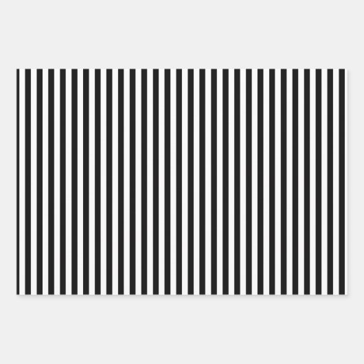 Black & White Fun & Unique Stripes & Polka Dots Inpakpapier Vel (Voorkant 2)