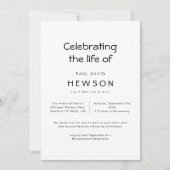 Black & White Funeral Memorial Death Jubileum Kaart (Voorkant)