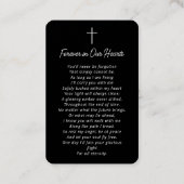 Black White Funeral Photo Memorial Prayer Card Visitekaartje (Achterkant)