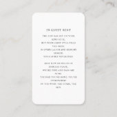 Black & White Funeral Photo Sympathy Modern Visitekaartje (Achterkant)