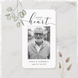 Black & White Funeral Photo Sympathy Modern Visitekaartje