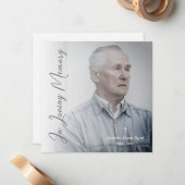 Black & White Funeral Service Dear Ones Photo Notitiekaartje (Voorkant / Achterkant in situ)