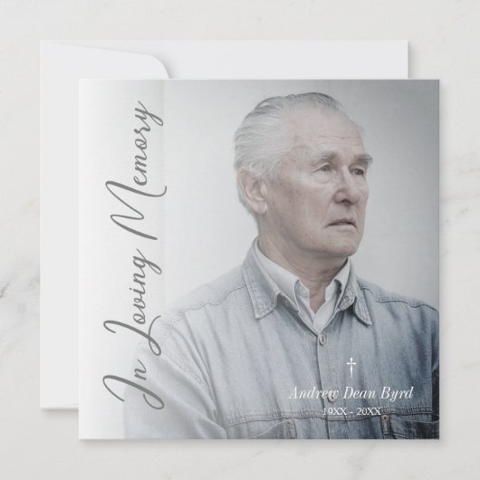 Black & White Funeral Service Dear Ones Photo Notitiekaartje (Voorkant)