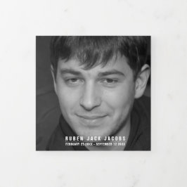 Black white Funeral service mono aangepaste foto's Drieluik Programma