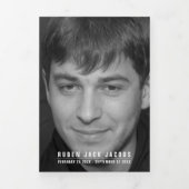 Black white Funeral service mono aangepaste foto's Drieluik Programma (Cover)