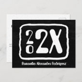 Black & White Funky Class Year Afstuderen Briefkaart (Voorkant / Achterkant)