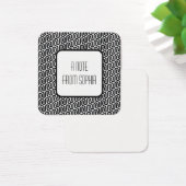 Black & White Funky Retro Patroon Berichtnota's Vierkante Visitekaartjes (Bureau)