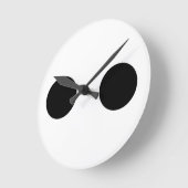 Black White Funny Cute Face Eyes Custom Cool Ronde Klok (Hoek)