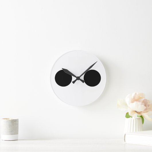 Black White Funny Cute Face Eyes Custom Cool Ronde Klok (Huis)